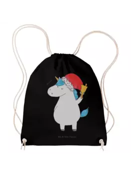Спортивная сумка Mr & Mrs Panda Sportbeutel Einhorn Weihnachtsmann ohne Spruch, черный