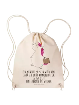 Спортивная сумка Mr & Mrs Panda Sportbeutel Einhorn Koffer, кремовый