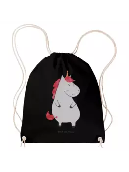 Спортивная сумка Mr & Mrs Panda Sportbeutel Einhorn Wut ohne Spruch, черный