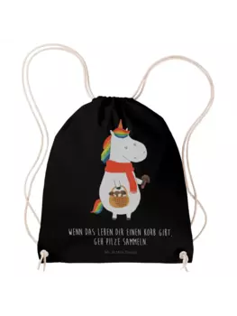 Спортивная сумка Mr & Mrs Panda Sportbeutel Einhorn Pilz, черный