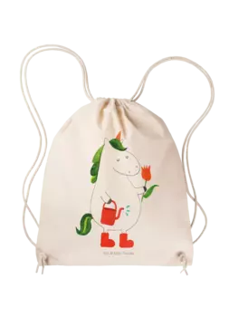 Спортивная сумка Mr & Mrs Panda Sportbeutel Einhorn Grtner ohne Spruch, кремовый