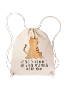 Спортивная сумка Mr & Mrs Panda Sportbeutel Einhorn Katze, кремовый