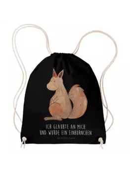 Спортивная сумка Mr & Mrs Panda Sportbeutel Einhorn Glauben, черный