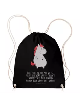 Спортивная сумка Mr & Mrs Panda Sportbeutel Einhorn Wut, черный