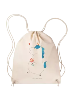 Спортивная сумка Mr & Mrs Panda Sportbeutel Einhorn Spaziergang ohne Spruch, кремовый