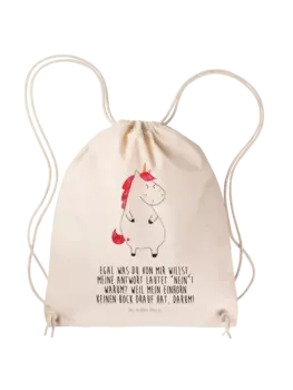 Спортивная сумка Mr & Mrs Panda Sportbeutel Einhorn Wut, кремовый
