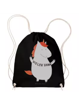 Спортивная сумка Mr & Mrs Panda Sportbeutel Einhorn Dankeschn ohne Spruch, черный