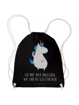 Спортивная сумка Mr & Mrs Panda Sportbeutel Einhorn Mann, черный