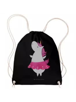Спортивная сумка Mr & Mrs Panda Sportbeutel Einhorn Ballerina ohne Spruch, черный