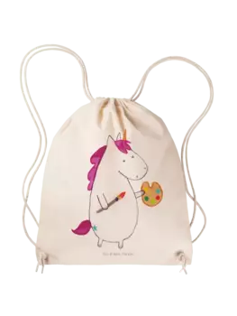 Спортивная сумка Mr & Mrs Panda Sportbeutel Einhorn Knstler ohne Spruch, кремовый