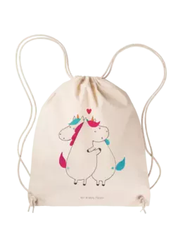 Спортивная сумка Mr & Mrs Panda Sportbeutel Einhorn Mitteilung ohne Spruch, кремовый