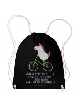 Спортивная сумка Mr & Mrs Panda Sportbeutel Einhorn Radfahrer, черный