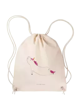 Спортивная сумка Mr & Mrs Panda Sportbeutel Einhorn Yoga ohne Spruch, кремовый