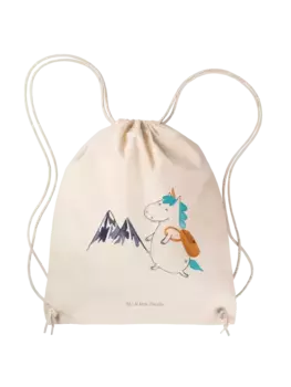 Спортивная сумка Mr & Mrs Panda Sportbeutel Einhorn Bergsteiger ohne Spruch, кремовый