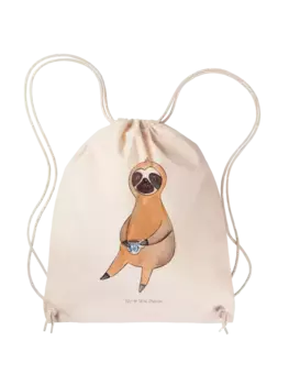 Спортивная сумка Mr & Mrs Panda Sportbeutel Faultier Kaffee ohne Spruch, кремовый