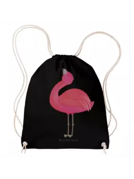 Спортивная сумка Mr & Mrs Panda Sportbeutel Flamingo Stolz ohne Spruch, черный