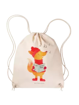 Спортивная сумка Mr & Mrs Panda Sportbeutel Fuchs Snger ohne Spruch, кремовый