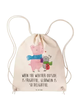 Спортивная сумка Mr & Mrs Panda Sportbeutel Glhschwein Smrle, кремовый