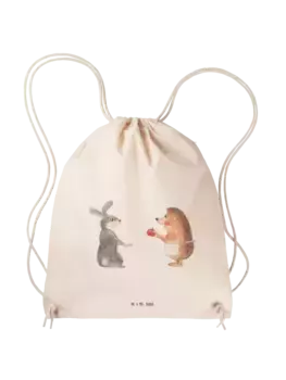 Спортивная сумка Mr & Mrs Panda Sportbeutel Hase Igel ohne Spruch, кремовый