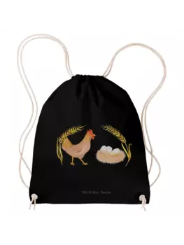 Спортивная сумка Mr & Mrs Panda Sportbeutel Huhn Stolz ohne Spruch, черный