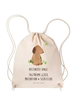 Спортивная сумка Mr & Mrs Panda Sportbeutel Hund Kleeblatt, кремовый