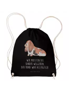 Спортивная сумка Mr & Mrs Panda Sportbeutel Hund Basset Hound, черный