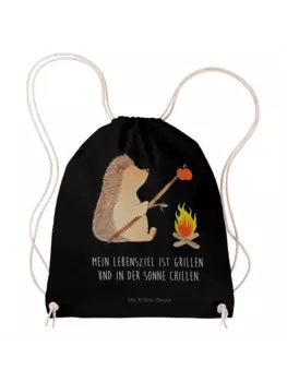Спортивная сумка Mr & Mrs Panda Sportbeutel Igel Grillen, черный