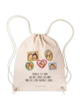 Спортивная сумка Mr & Mrs Panda Sportbeutel Igel Familie, кремовый