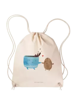 Спортивная сумка Mr & Mrs Panda Sportbeutel Kaffee Bohne ohne Spruch, кремовый