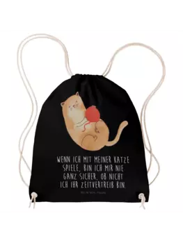 Спортивная сумка Mr & Mrs Panda Sportbeutel Katze Wolle, черный