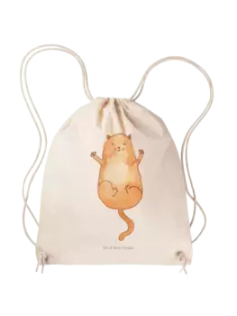 Спортивная сумка Mr & Mrs Panda Sportbeutel Katze Umarmen ohne Spruch, кремовый
