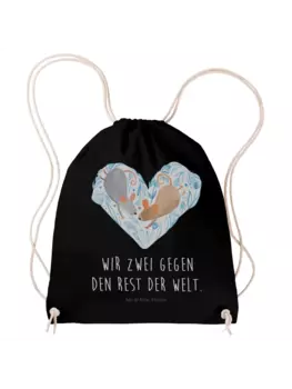 Спортивная сумка Mr & Mrs Panda Sportbeutel Muse Herz, черный