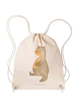 Спортивная сумка Mr & Mrs Panda Sportbeutel Otter Bauch ohne Spruch, кремовый