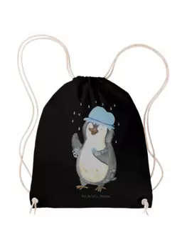 Спортивная сумка Mr & Mrs Panda Sportbeutel Pinguin Duschen ohne Spruch, черный