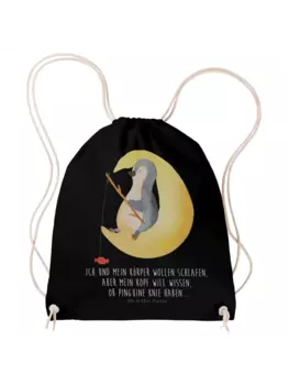 Спортивная сумка Mr & Mrs Panda Sportbeutel Pinguin Mond, черный