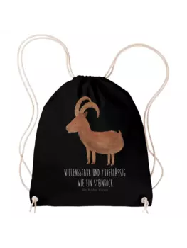 Спортивная сумка Mr & Mrs Panda Sportbeutel Sternzeichen Steinbock, черный