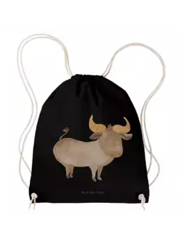 Спортивная сумка Mr & Mrs Panda Sportbeutel Sternzeichen Stier ohne Spruch, черный
