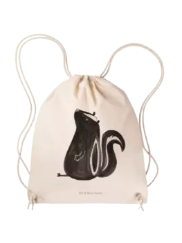 Спортивная сумка Mr & Mrs Panda Sportbeutel Stinktier Sitzen ohne Spruch, кремовый