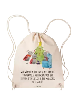 Спортивная сумка Mr & Mrs Panda Sportbeutel Weihnachten Smrle, кремовый