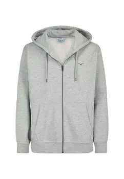 Спортивная толстовка Cleptomanicx Zip-Up Hoodie Ligull Boxy, серый