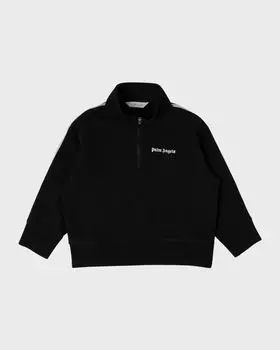 Спортивная толстовка для мальчика на полумолнии Palm Angels, цвет Black White