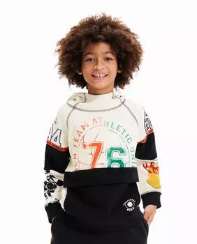 Спортивная толстовка для мальчика с нашивками Desigual, белый