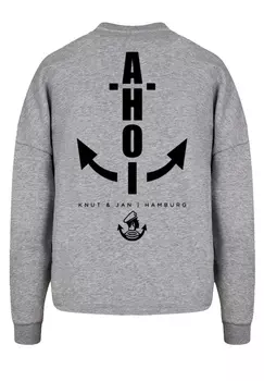 Спортивная толстовка F4NT4STIC Oversize Ahoi Anker Knut & Jan Hamburg, цвет grau meliert