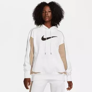 Спортивная толстовка из флиса оверсайз NIKE, цвет white/khaki/black