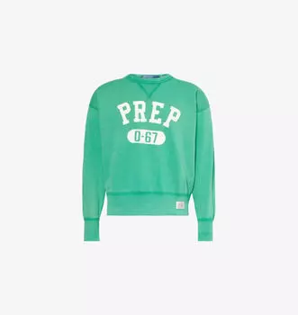 Спортивная толстовка из хлопковой смеси с принтом логотипа Polo Ralph Lauren, зеленый
