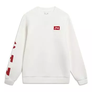 Спортивная толстовка Li-Ning Embroidered Logo Sweatshirt 'Creamy White' AWDT575-1, белый