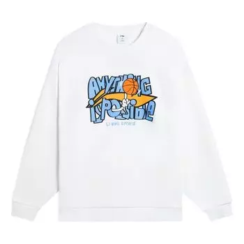 Спортивная толстовка Li-Ning Hoops Comic Graphic Sweatshirt 'White' AWDSG95-1, белый