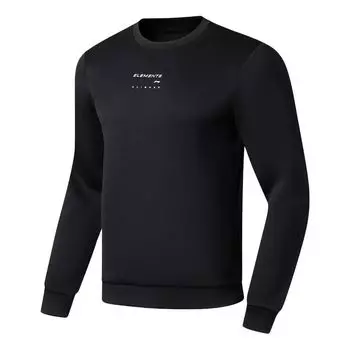 Спортивная толстовка Li-Ning Logo Training Long Sleeve Sweatshirt 'Black' AWDT035-1, черный