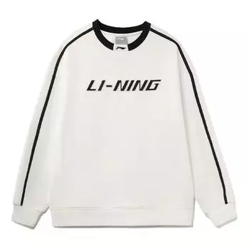 Спортивная толстовка Li-Ning Striped Graphic Sweatshirt 'Creamy White Black' AWDT581-7, бежевый