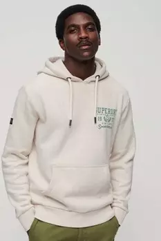 Спортивная толстовка с флокированием и надписью Superdry, белый
